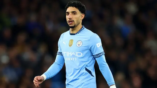 Omar Marmoush of Manchester City looks on