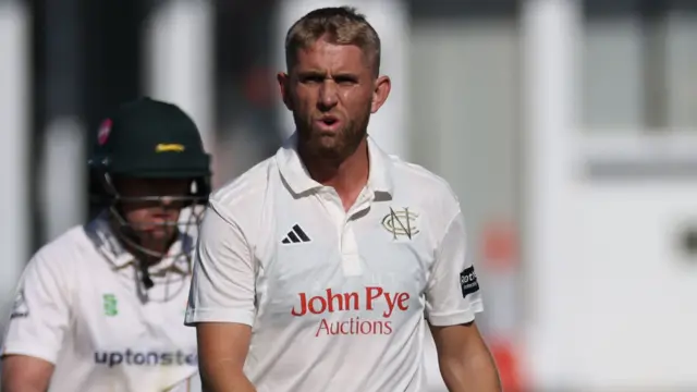 Olly Stone during Nottinghamshire's pre-season warm-up