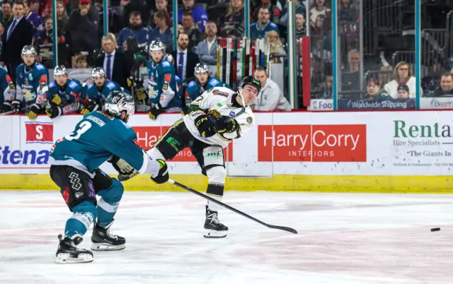 Action from Belfast Giants against Nottingham Panthers