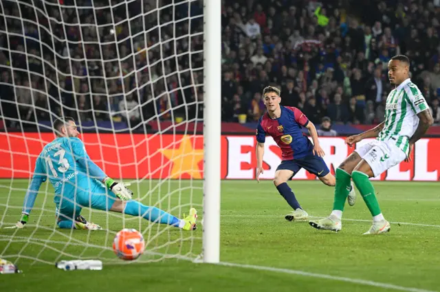 Pablo Gavi scores their first goal against Real Betis