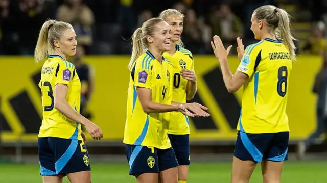 Sweden players celebrate