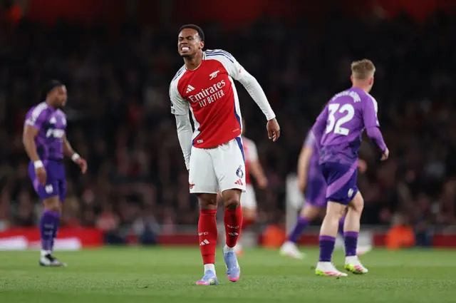 Gabriel Magalhaes limps off