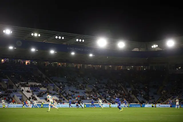 Leicester fans leave stadium