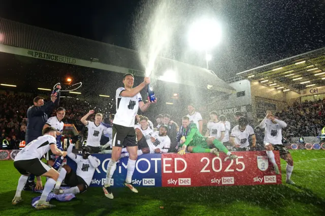 Birmingham City players celebrate promotion