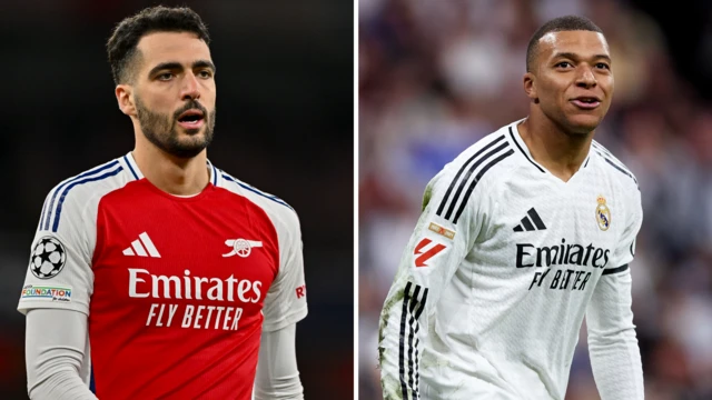 Mikel Merino and Kylian Mbappe