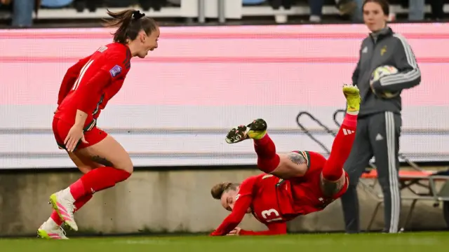 Hannah Cain and Rachel Rowe celebrating