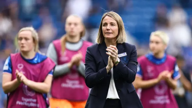Chelsea manager Sonia Bompastor during the UEFA Women's Champions League semifinal second leg match between Chelsea FC Women and FC Barcelona on April 27, 2025 in London, England.