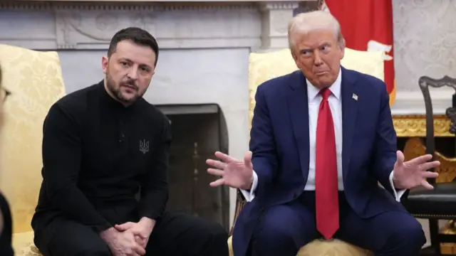 Trump and Zelensky sitting in the White House