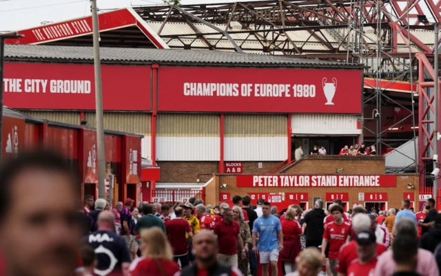 A general view outside the stadium