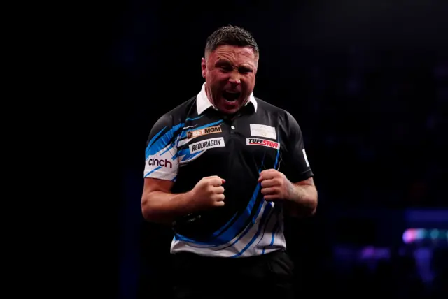 Gerwyn Price celebrates