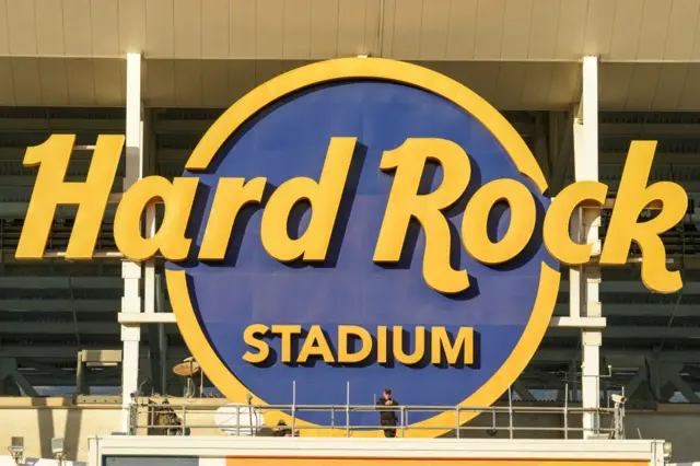 An image of the Hard Rock Stadium sign