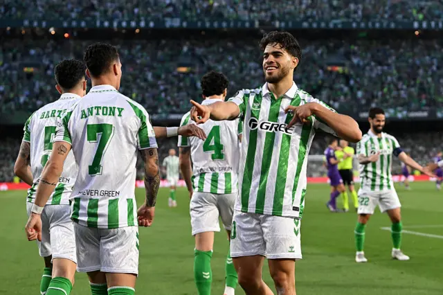 Ezzalzouli celebrates his opener v Fiorentina