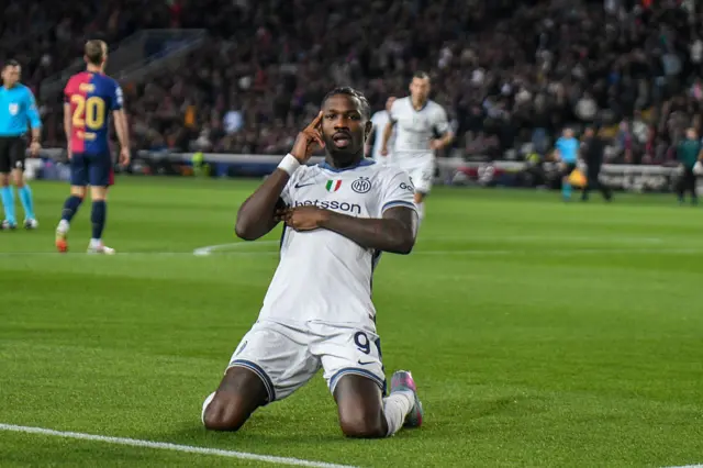 Marcus Thuram celebrates