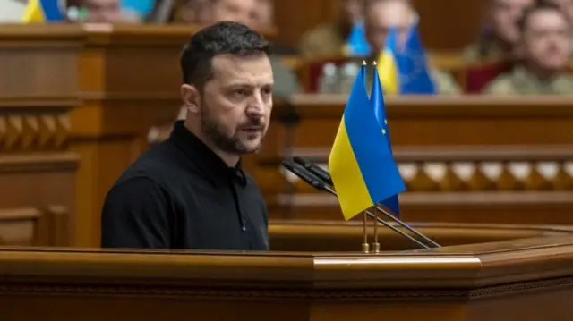 Zelensky in Ukraine's parliament