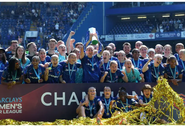 Chelsea lift the WSL title.