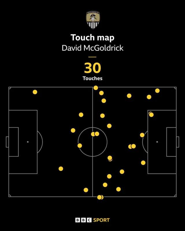 David McGoldrick touch map
