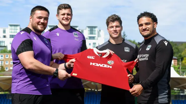 Zander Fagerson, Scott Cummings, Huw Jones and Sione Tuipulotu