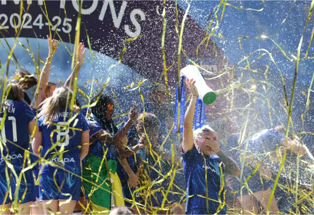 Chelsea lift the WSL title.