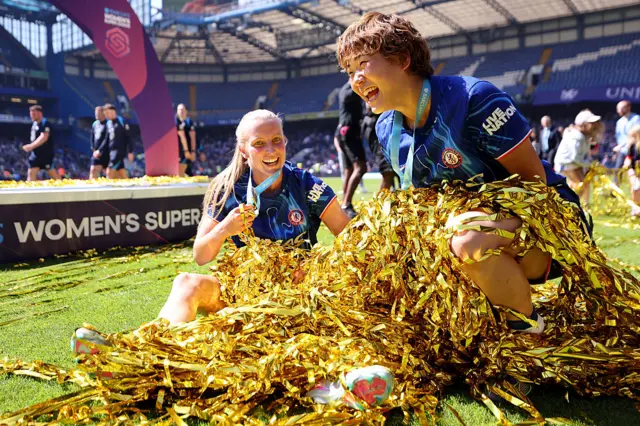 Maika Hamano and Aggie Beever-Jones celebrate