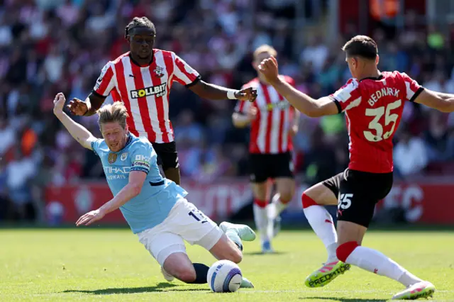 Kevin de Bruyne is fouled