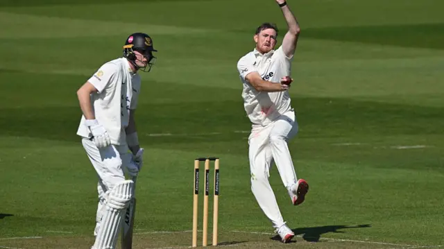 Worcestershire bowler Tom Taylor
