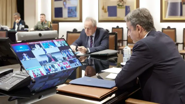 Greek Prime Minister holds a virtual meeting