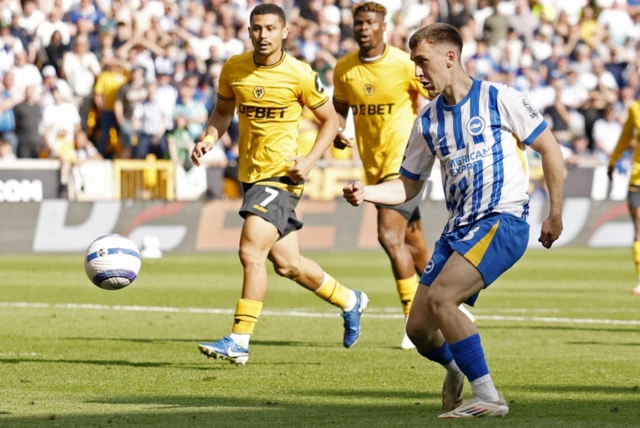 Brighton & Hove Albion's Brajan Gruda scores