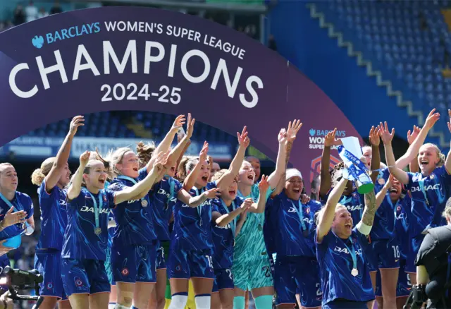 Chelsea lift the WSL title.