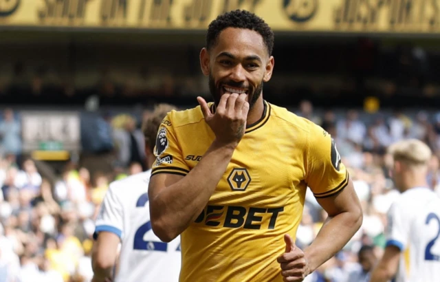 Wolverhampton Wanderers' Matheus Cunha reacts
