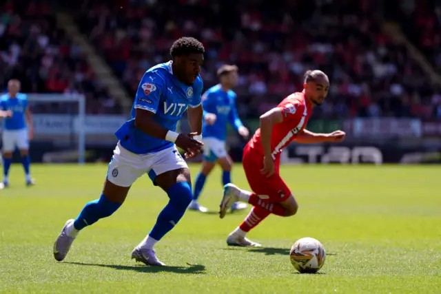 Stockport County's Jayden Fevrier in action
