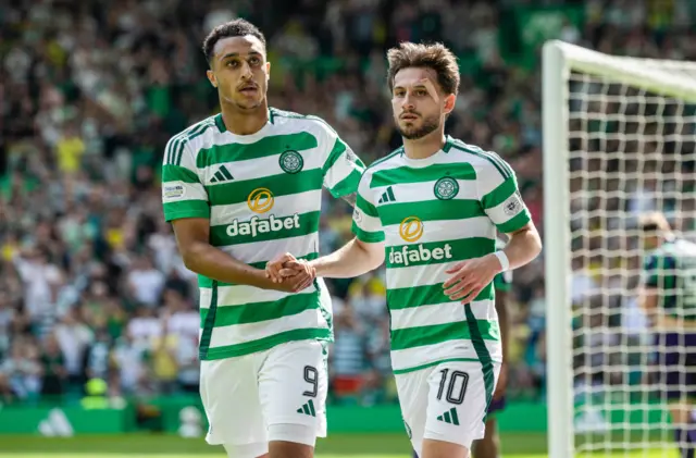 Adam Idah and Nicolas Kuhn were on target for Celtic today