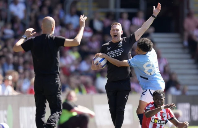 Southampton interim manager Simon Rusk reacts