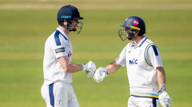 Fin Bean (L) and Adam Lyth, Yorkshire