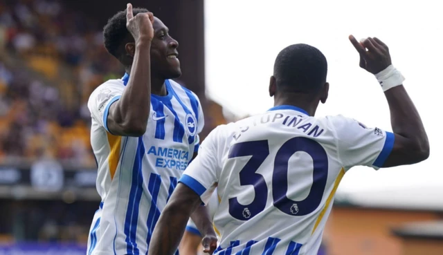 Brighton and Hove Albion's Danny Welbeck celebrates