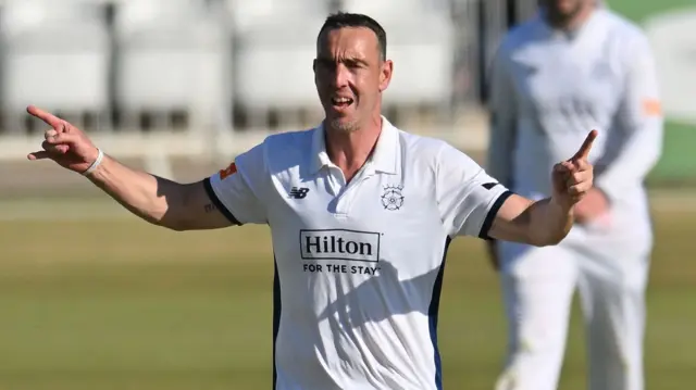 Hampshire bowler Kyle Abbott took 5-57 on day one
