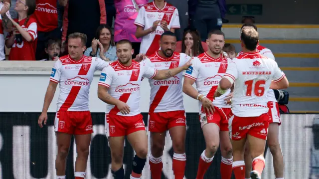 Hull KR celebrate against Catalans