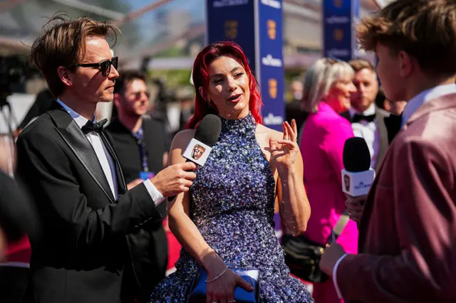 Joe Sugg and Dianne Buswell attend the 2025 Bafta TV awards