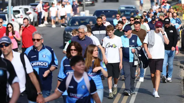 Wycombe fans arrive