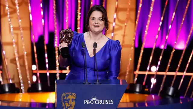 Ruth Jones accepts the Female Performance in a Comedy Programme Award