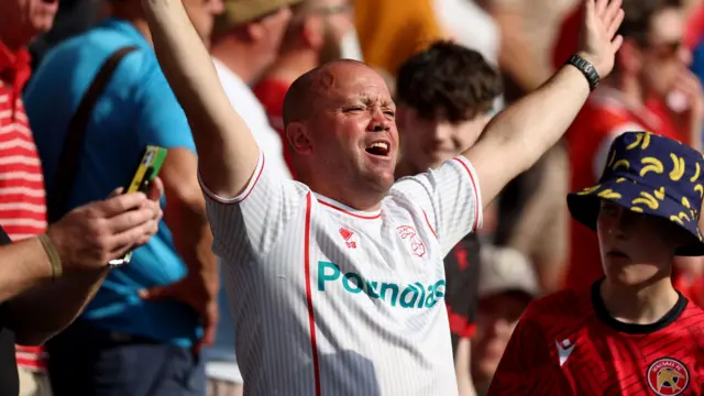 Walsall fan celebrates