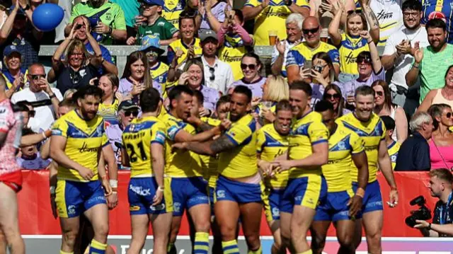 Warrington celebrate against Leigh