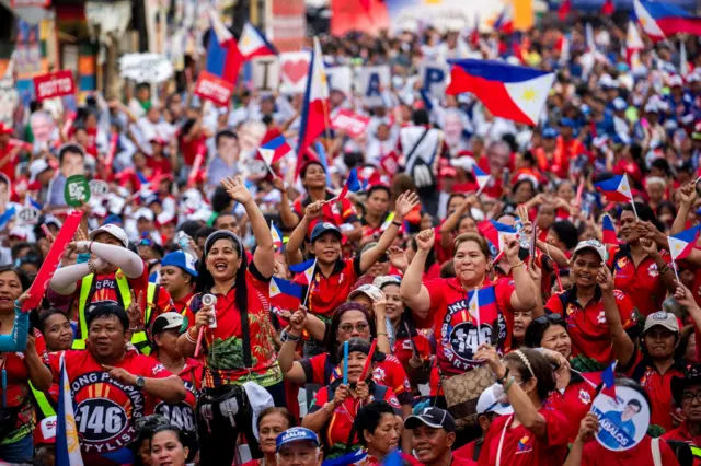 Supporters of Philippine President Ferdinand Marcos Jr attend a rally in Manila, Philippines.