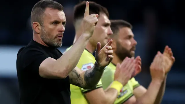 Nathan Jones and Charlton players