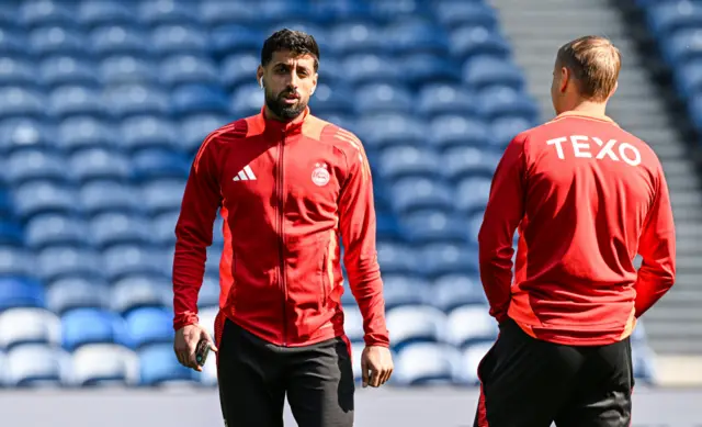 Oday Dabbagh leads the Aberdeen attack at Ibrox