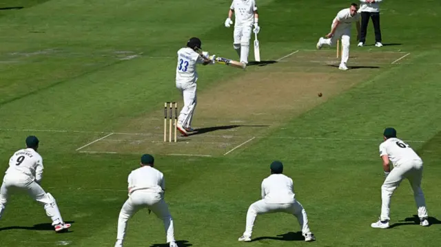 Sussex bowler Fynn Hudson-Prentice in action