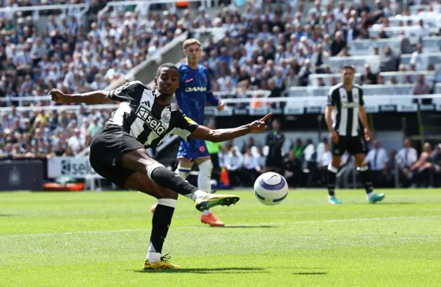 Alexander Isak of Newcastle United in action