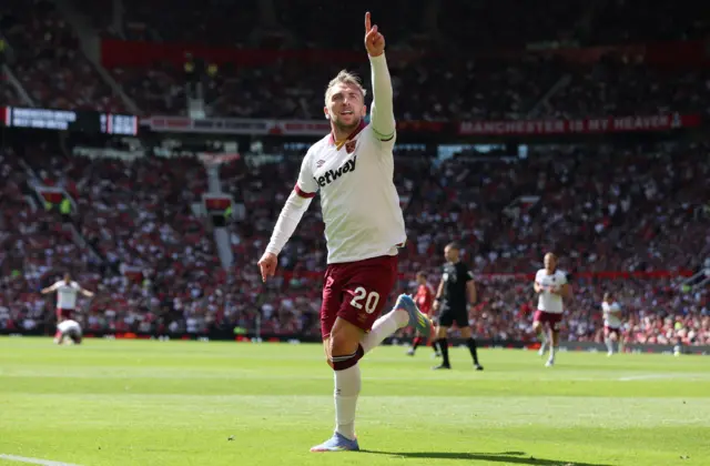 West Ham United's Jarrod Bowen celebrates