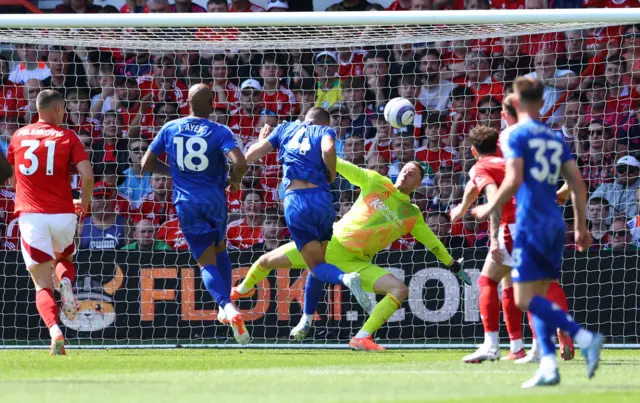 Leicester City's Conor Coady scores their first goal