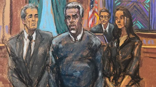 A court sketch of Sean 'Diddy' Combs