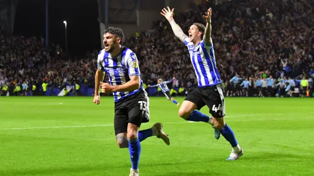 Sheffield Wednesday celebrate coming from 4-0 down